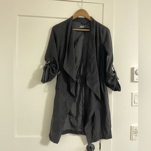ZARA STONE WASHED OVERCOAT